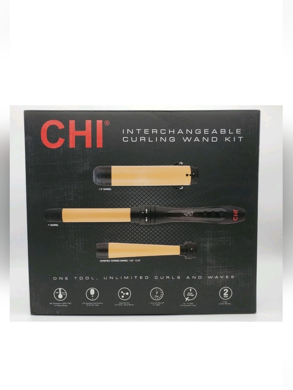 CHI Interchangeable Curling Wand Kit - Gold/Black